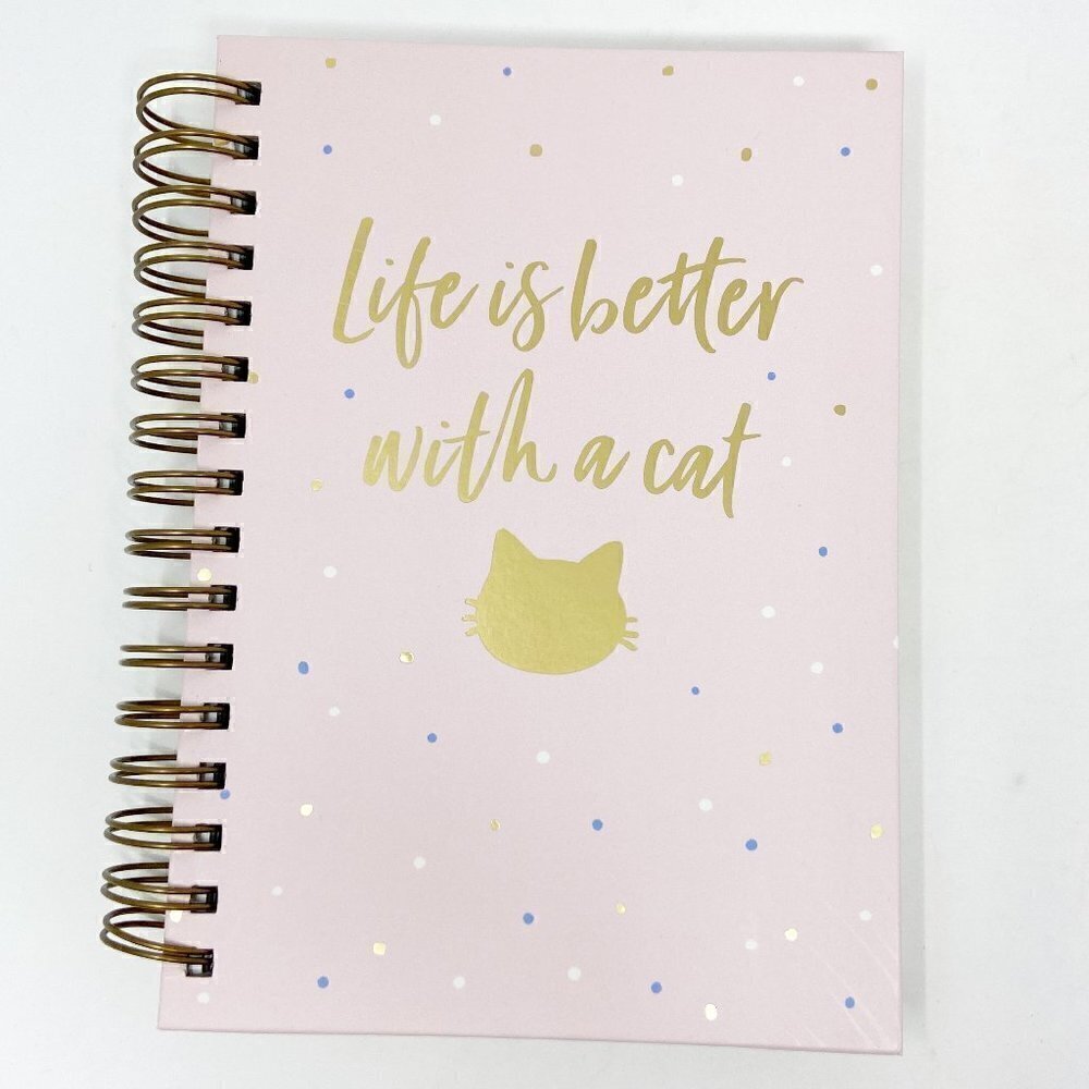 LADY JAYNE | Life is better with a Cat Spiral Bound Journal Pink